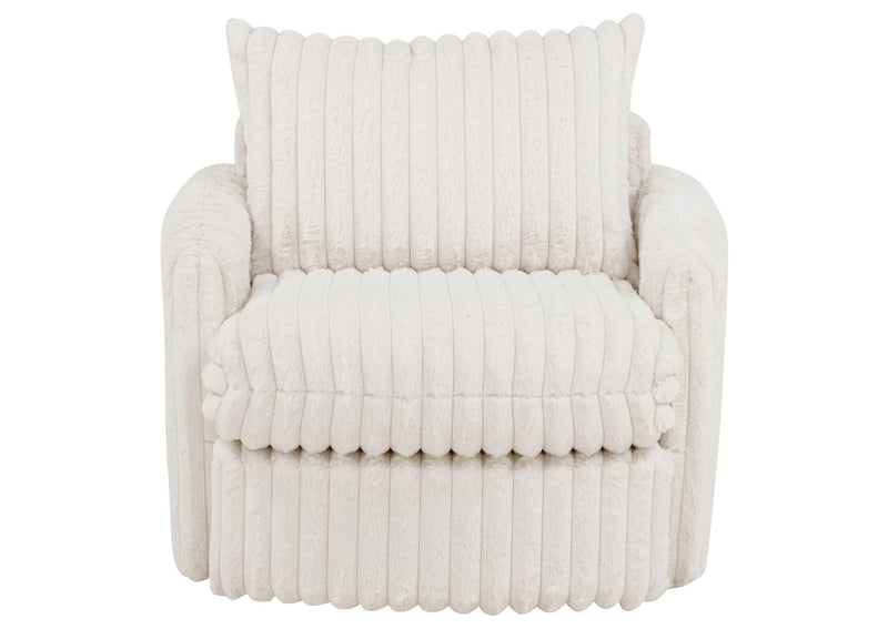 902541 Sarco Corduroy Upholstered Swivel Accent Arm Chair Ivory