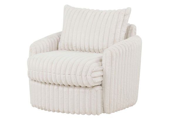 902541 Sarco Corduroy Upholstered Swivel Accent Arm Chair Ivory