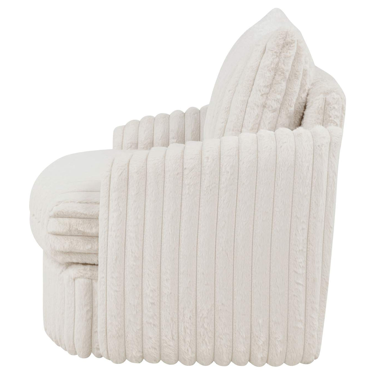 902541 Sarco Corduroy Upholstered Swivel Accent Arm Chair Ivory