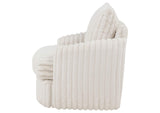 902541 Sarco Corduroy Upholstered Swivel Accent Arm Chair Ivory