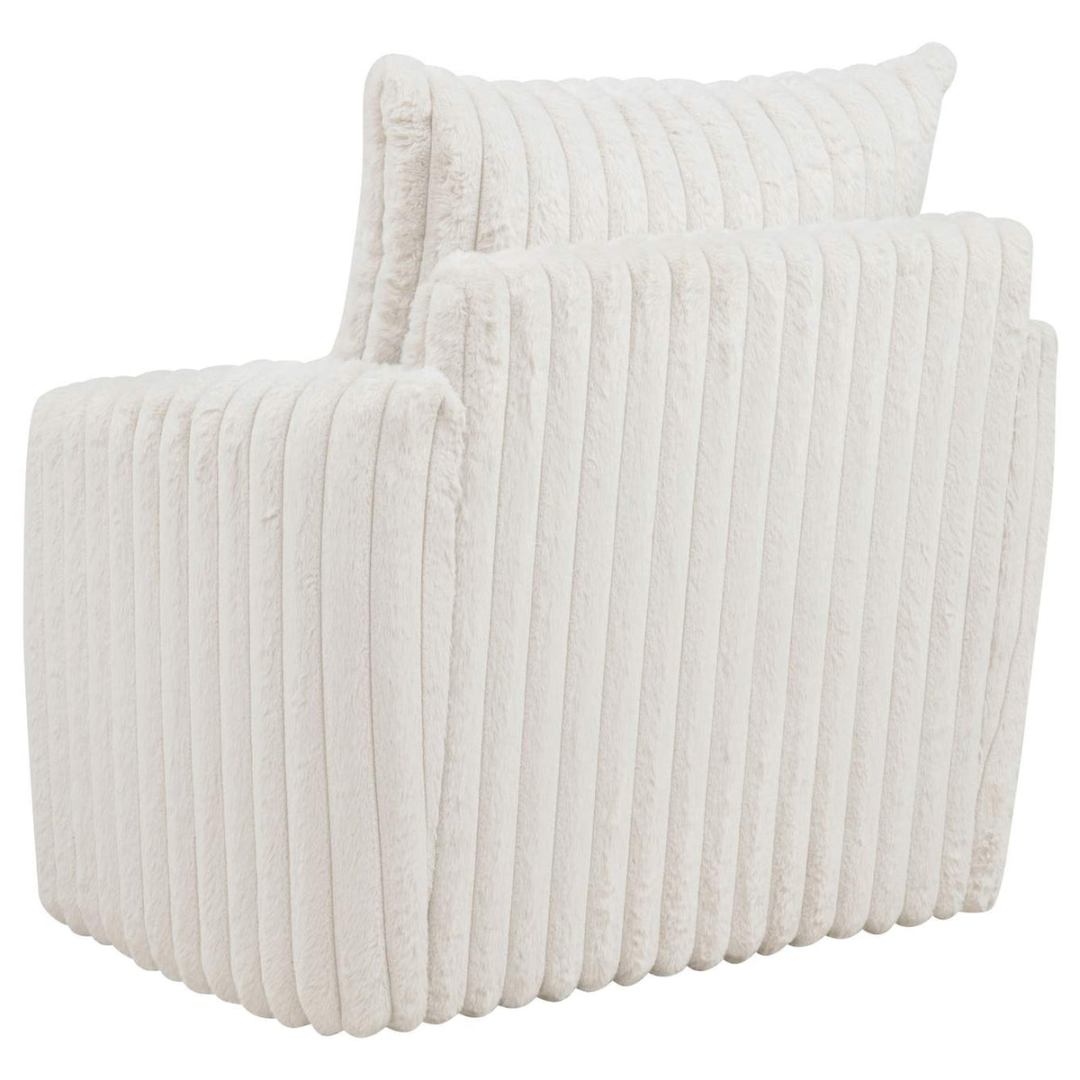 902541 Sarco Corduroy Upholstered Swivel Accent Arm Chair Ivory