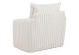 902541 Sarco Corduroy Upholstered Swivel Accent Arm Chair Ivory