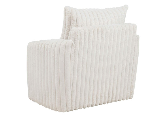 902541 Sarco Corduroy Upholstered Swivel Accent Arm Chair Ivory