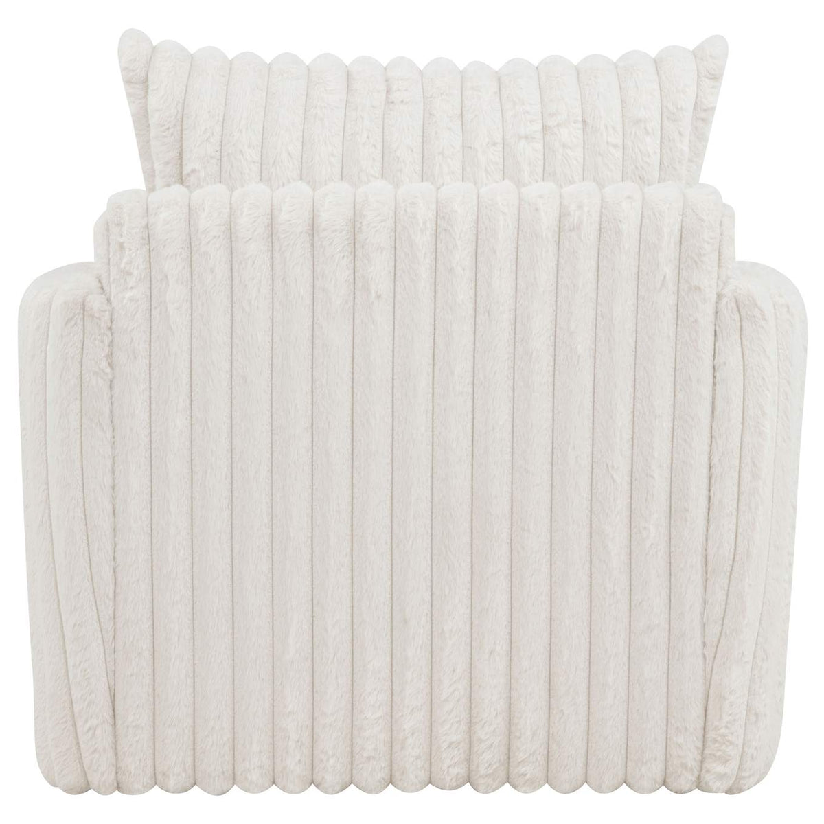 902541 Sarco Corduroy Upholstered Swivel Accent Arm Chair Ivory