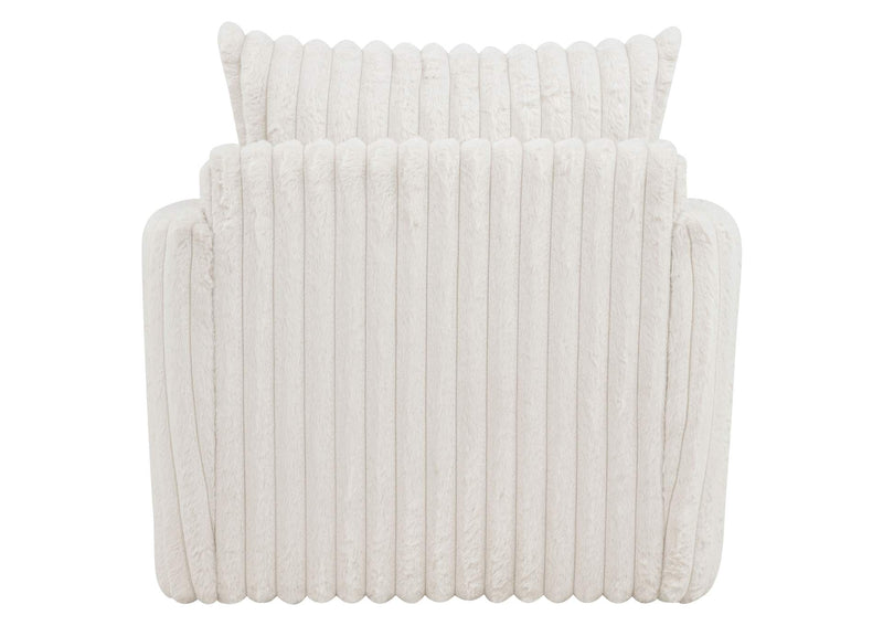 902541 Sarco Corduroy Upholstered Swivel Accent Arm Chair Ivory