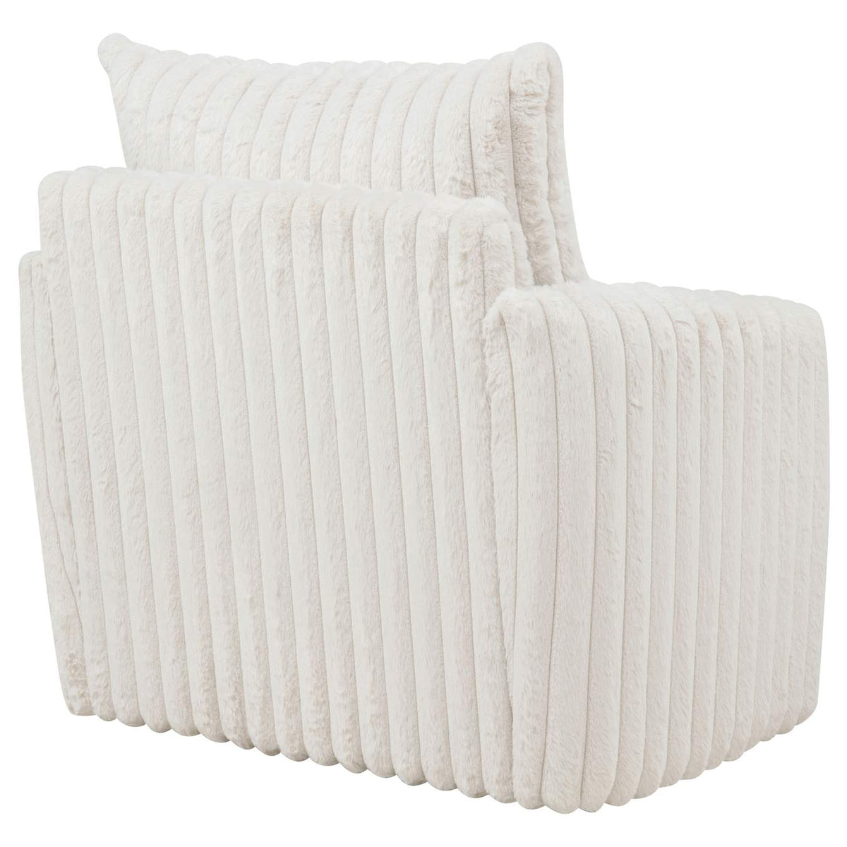 902541 Sarco Corduroy Upholstered Swivel Accent Arm Chair Ivory