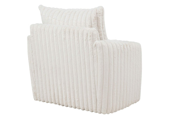 902541 Sarco Corduroy Upholstered Swivel Accent Arm Chair Ivory
