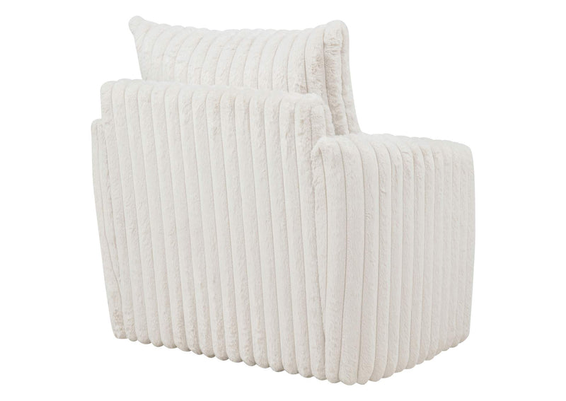 902541 Sarco Corduroy Upholstered Swivel Accent Arm Chair Ivory