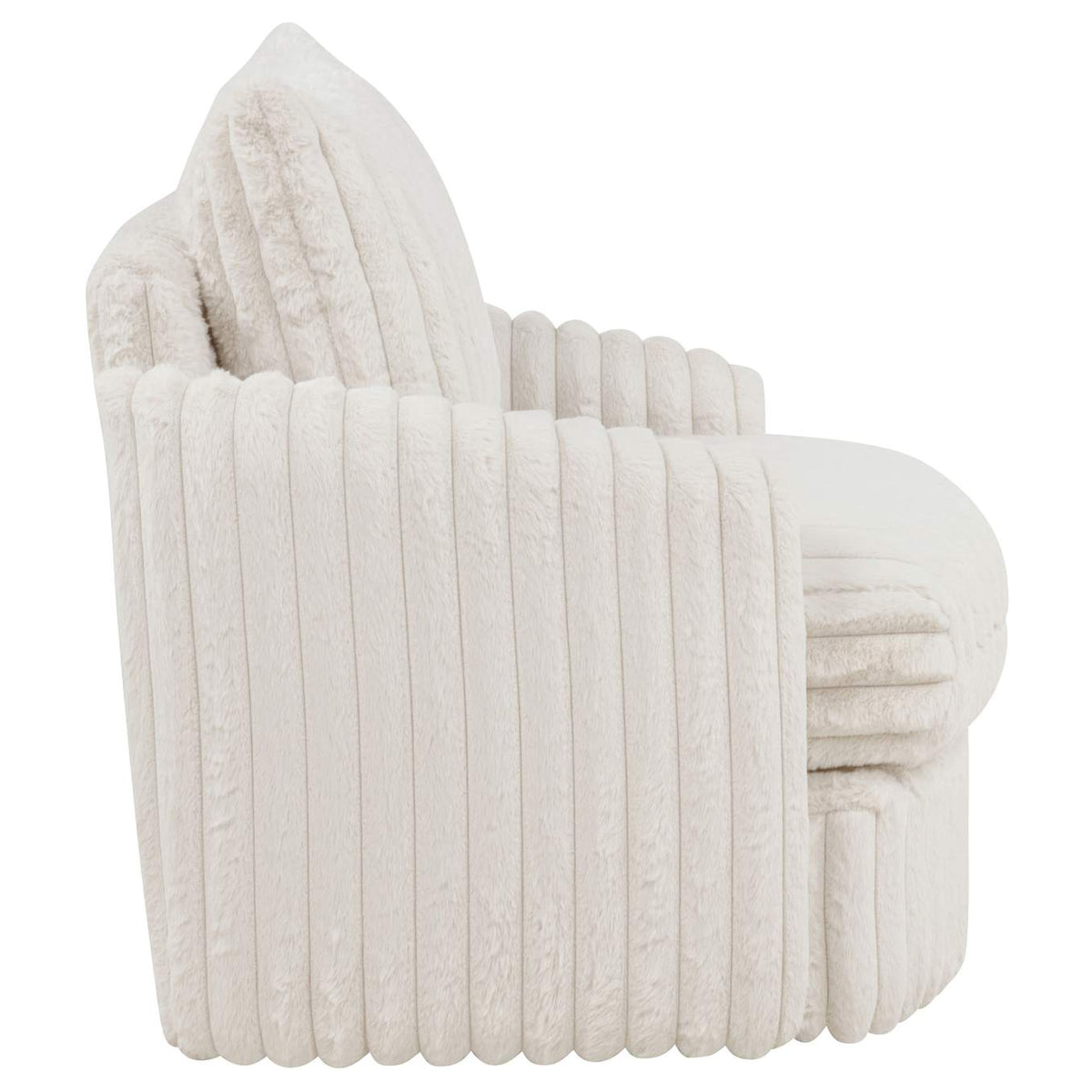 902541 Sarco Corduroy Upholstered Swivel Accent Arm Chair Ivory