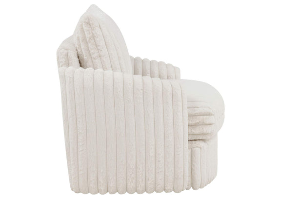 902541 Sarco Corduroy Upholstered Swivel Accent Arm Chair Ivory