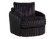 902542 Sarco Corduroy Upholstered Swivel Accent Arm Chair Black