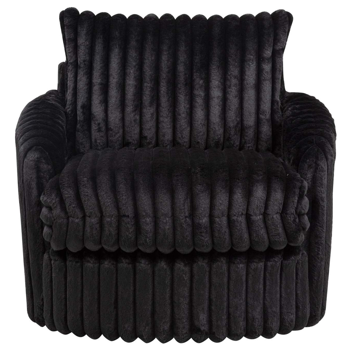 902542 Sarco Corduroy Upholstered Swivel Accent Arm Chair Black
