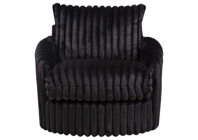 902542 Sarco Corduroy Upholstered Swivel Accent Arm Chair Black