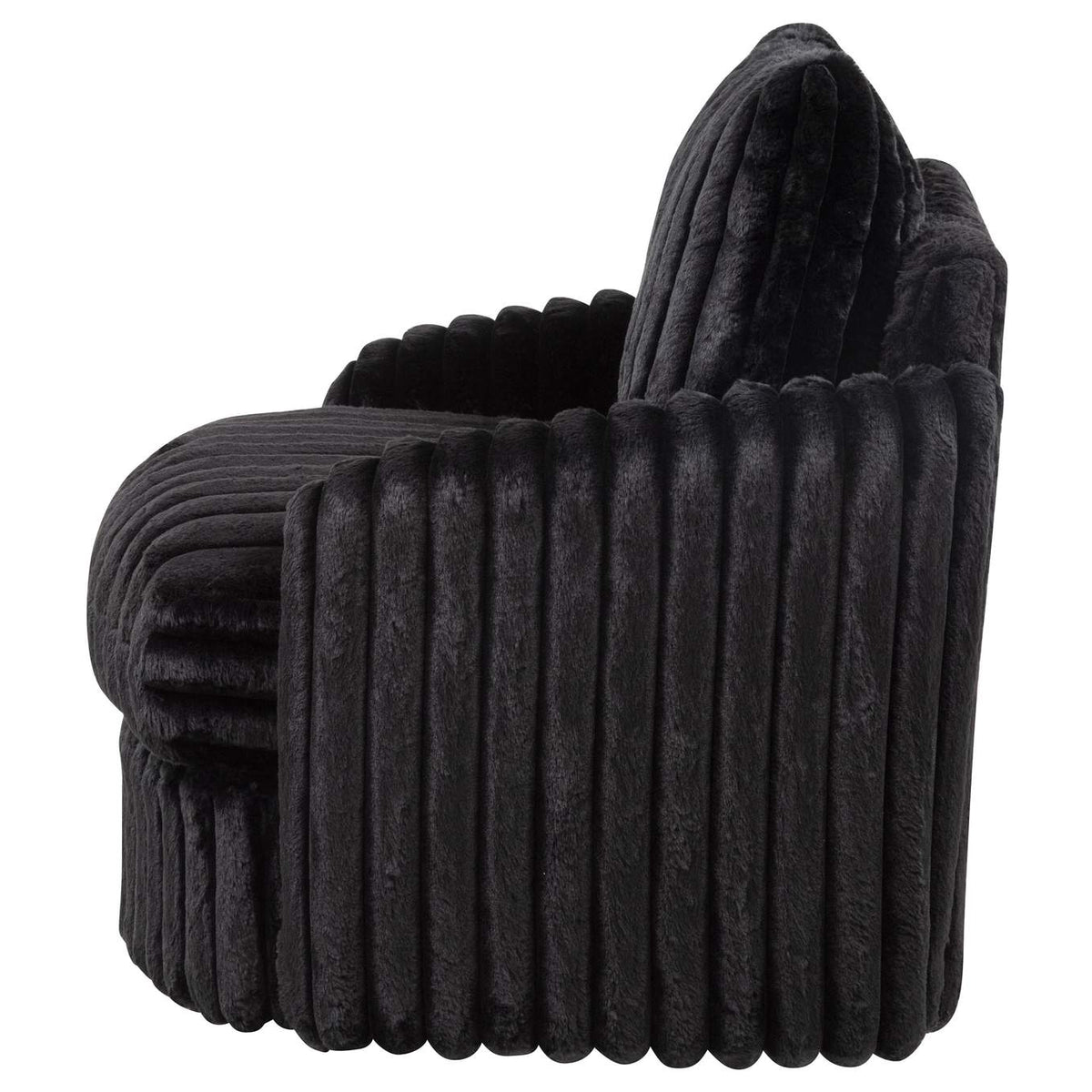 902542 Sarco Corduroy Upholstered Swivel Accent Arm Chair Black