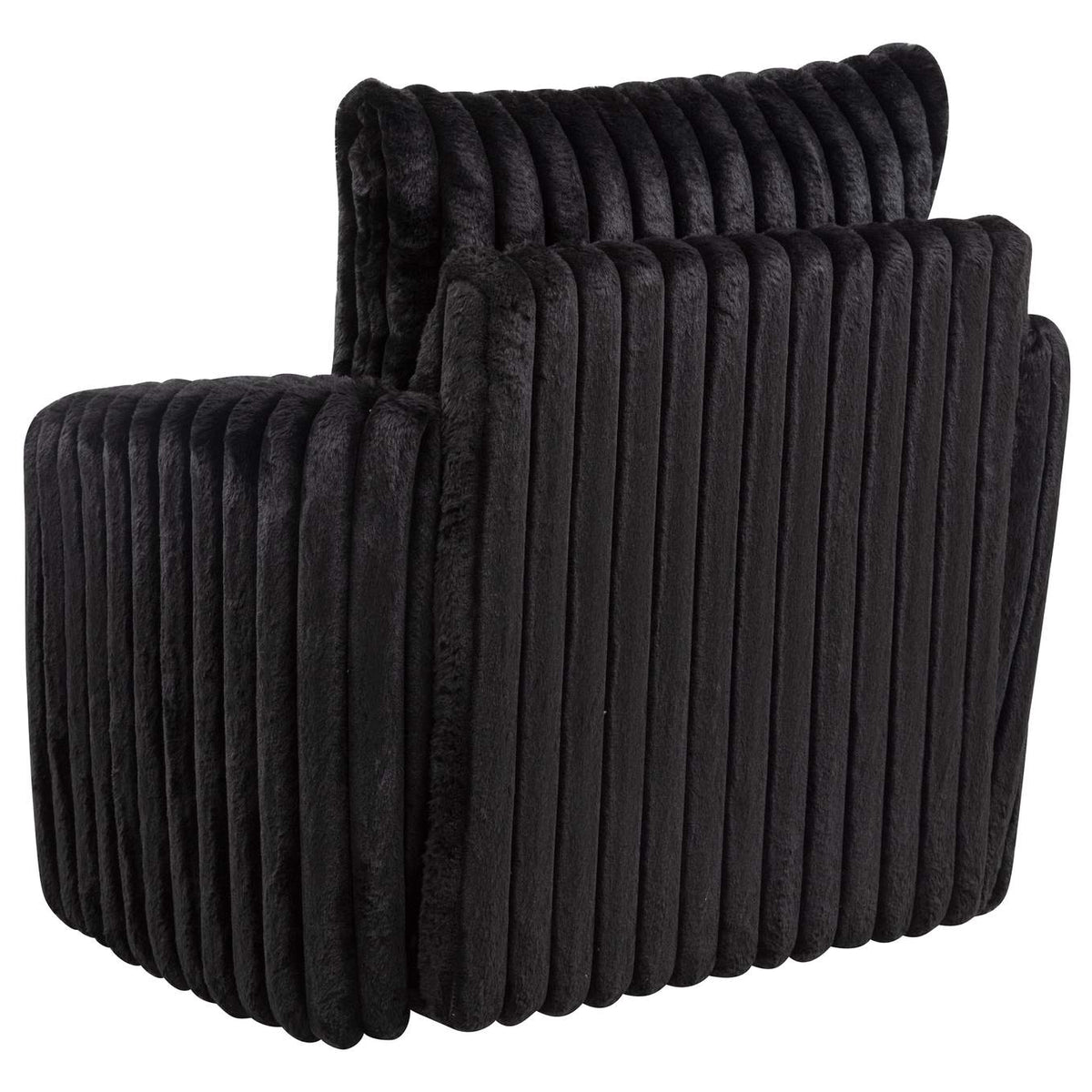 902542 Sarco Corduroy Upholstered Swivel Accent Arm Chair Black