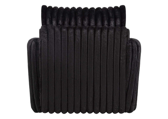 902542 Sarco Corduroy Upholstered Swivel Accent Arm Chair Black