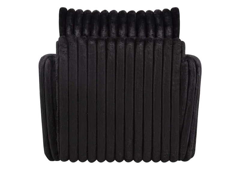 902542 Sarco Corduroy Upholstered Swivel Accent Arm Chair Black