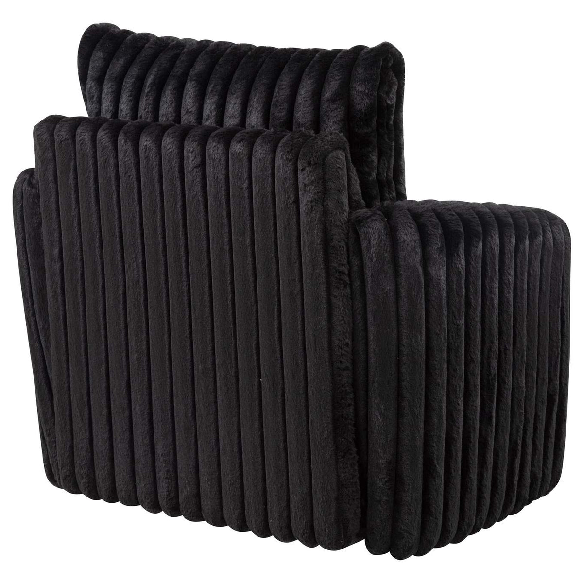 902542 Sarco Corduroy Upholstered Swivel Accent Arm Chair Black