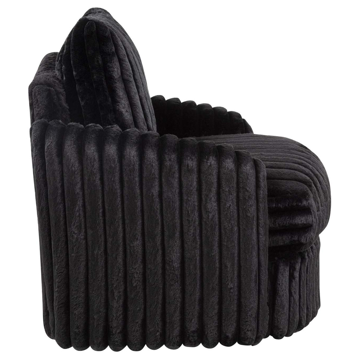 902542 Sarco Corduroy Upholstered Swivel Accent Arm Chair Black