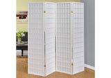 902626 Roberto 4-Panel Room Divider Folding Shoji Screen White