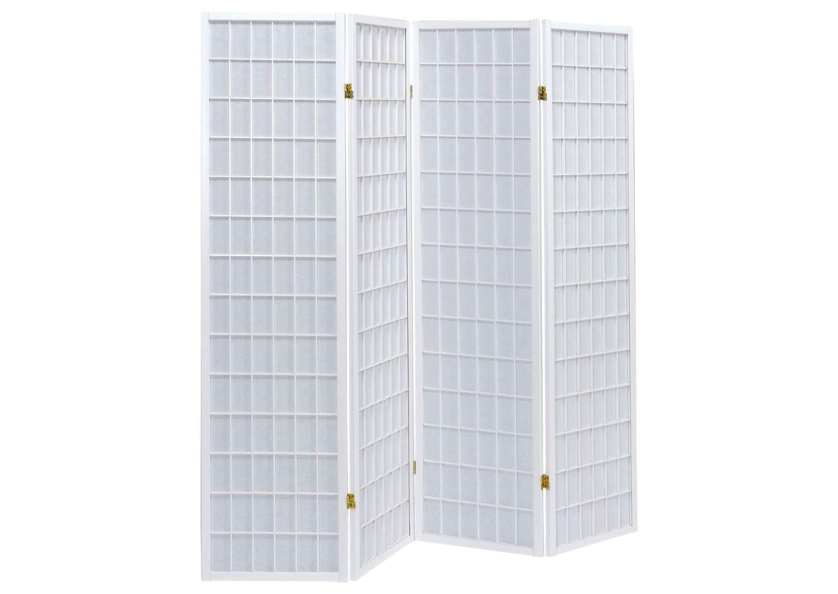 Roberto 4-Panel Room Divider Folding Shoji Screen White