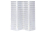 902626 Roberto 4-Panel Room Divider Folding Shoji Screen White