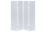 902626 Roberto 4-Panel Room Divider Folding Shoji Screen White