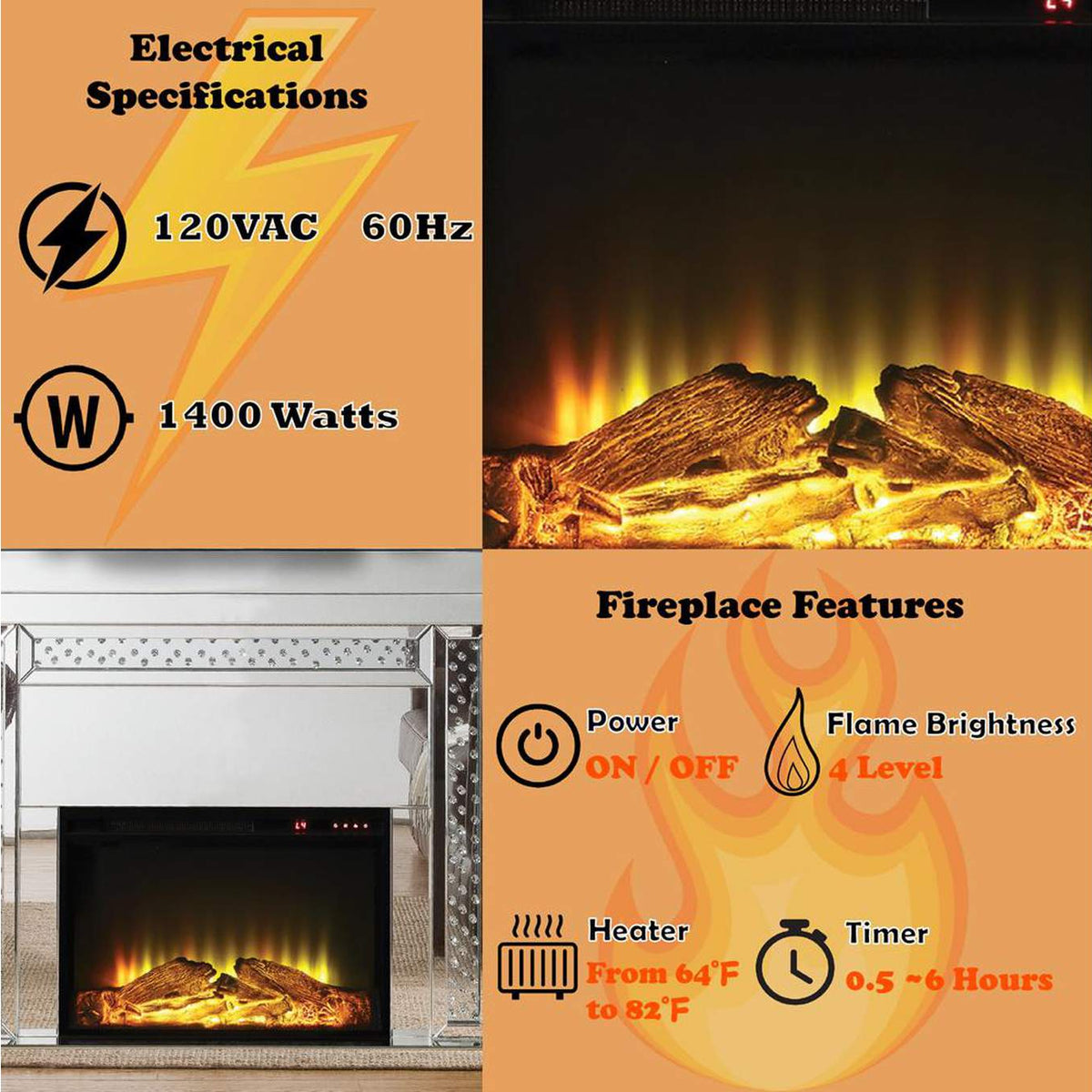 90272 Nysa Fireplace