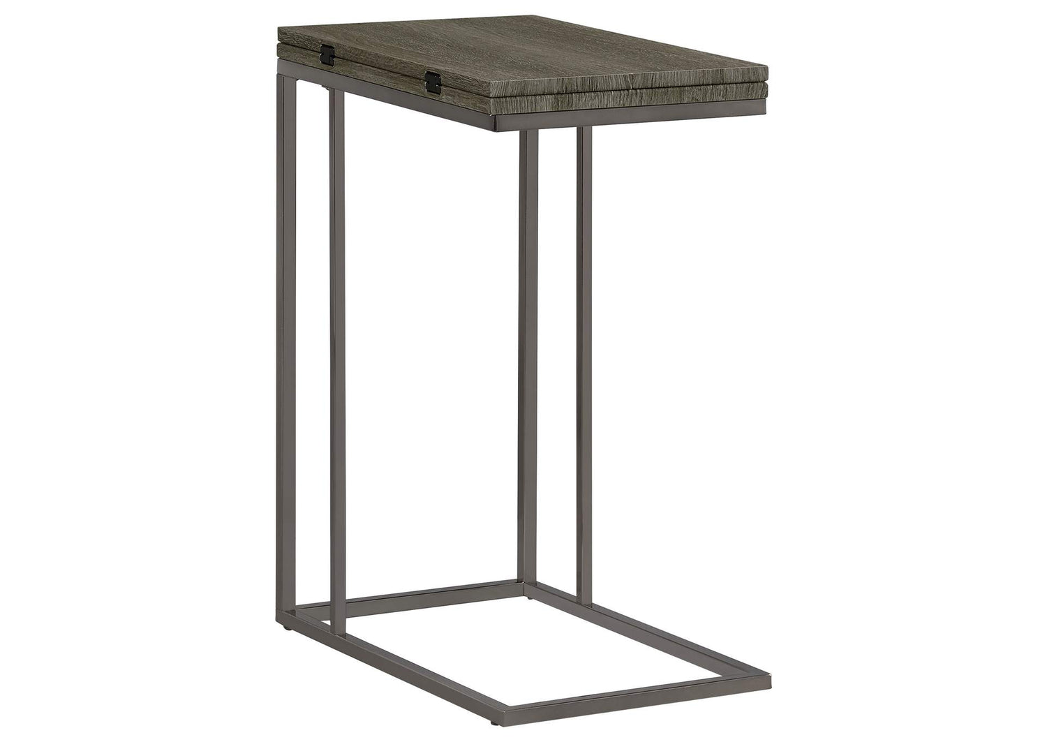 Pedro Expandable C-Shaped Sofa Side Table Weathered Grey