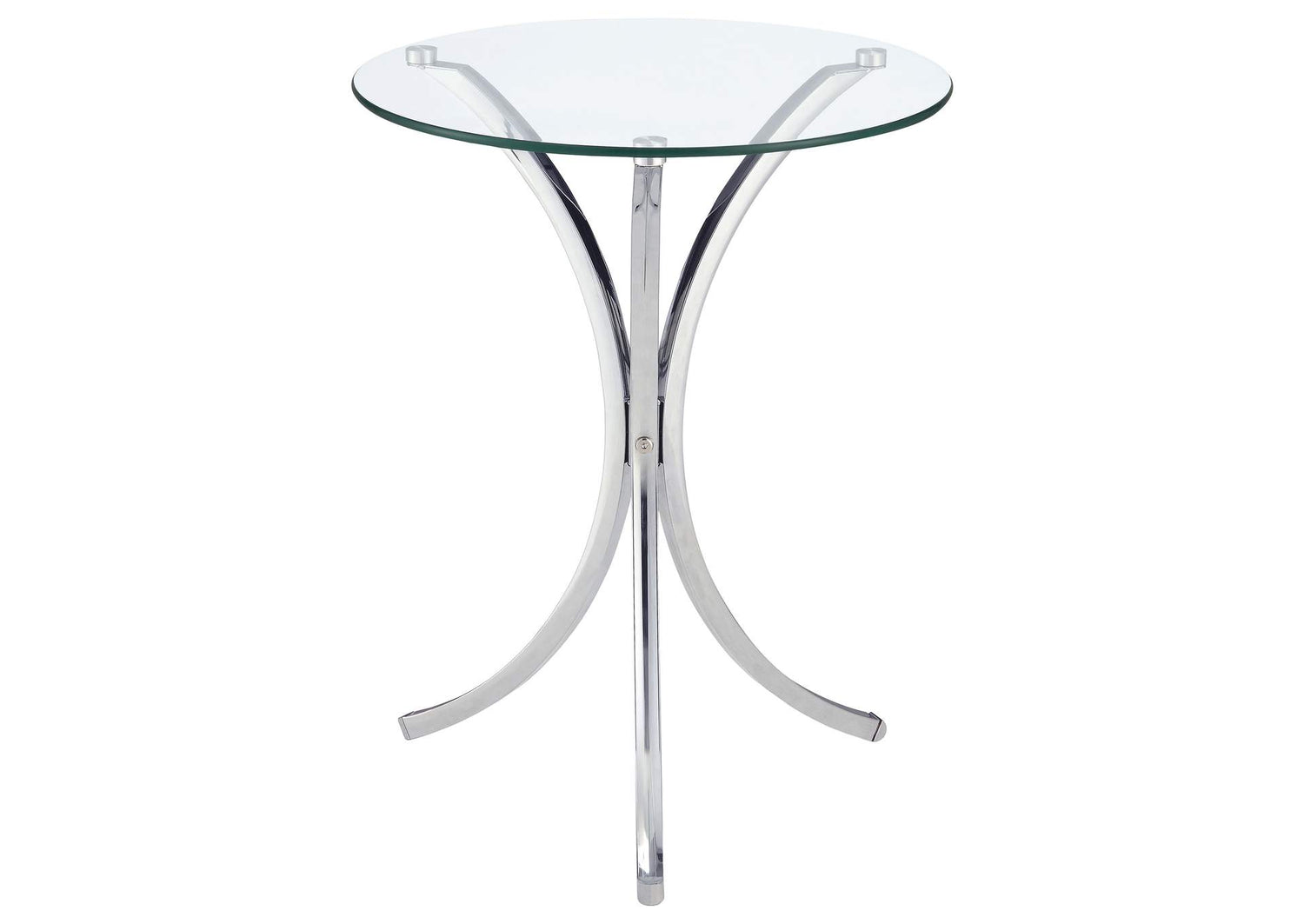 Eloise Round Glass Top Accent Side Table Chrome
