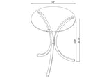 902869 Eloise Round Glass Top Accent Side Table Chrome