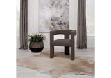 902880 Petra Boucle Upholstered Accent Side Chair Chocolate Brown