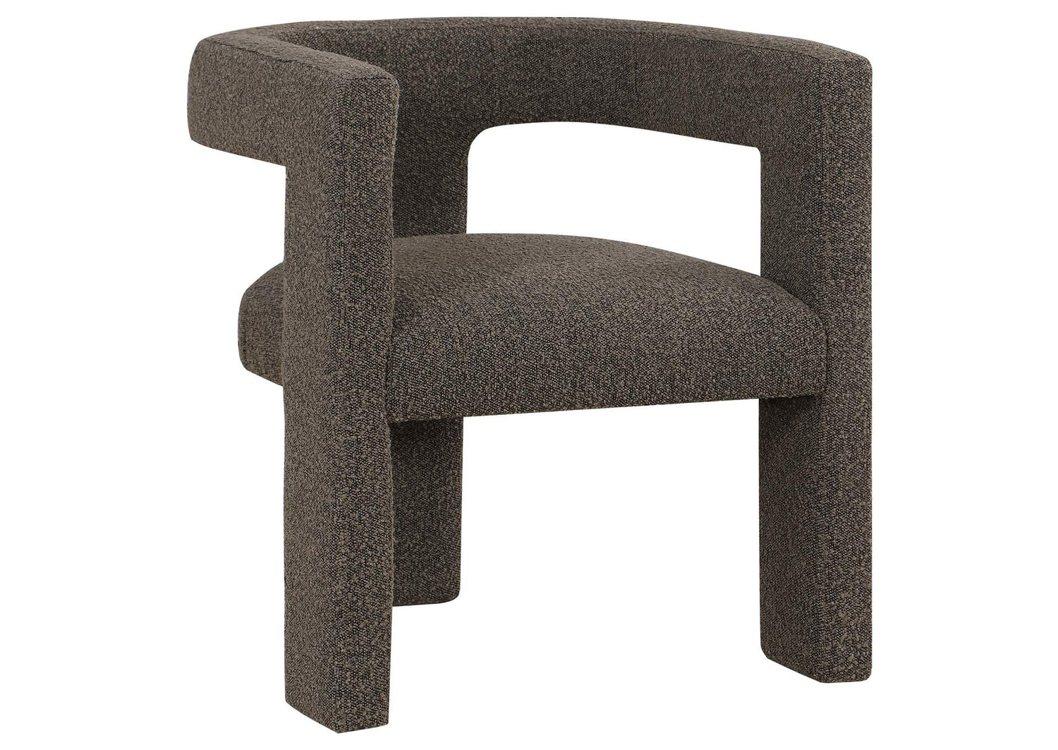 Petra Boucle Upholstered Accent Side Chair Chocolate Brown