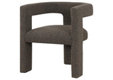 902880 Petra Boucle Upholstered Accent Side Chair Chocolate Brown