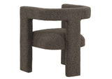 902880 Petra Boucle Upholstered Accent Side Chair Chocolate Brown