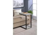 902933 Beck Engineered Wood C-Shape Sofa Side Table Cement