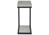 902933 Beck Engineered Wood C-Shape Sofa Side Table Cement