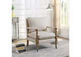 903058 Dempsy Upholstered Accent Chair with Casters Beige