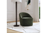 903075 Leon Upholstered Barrel Accent Swivel Chair Hunter Green