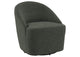 903075 Leon Upholstered Barrel Accent Swivel Chair Hunter Green