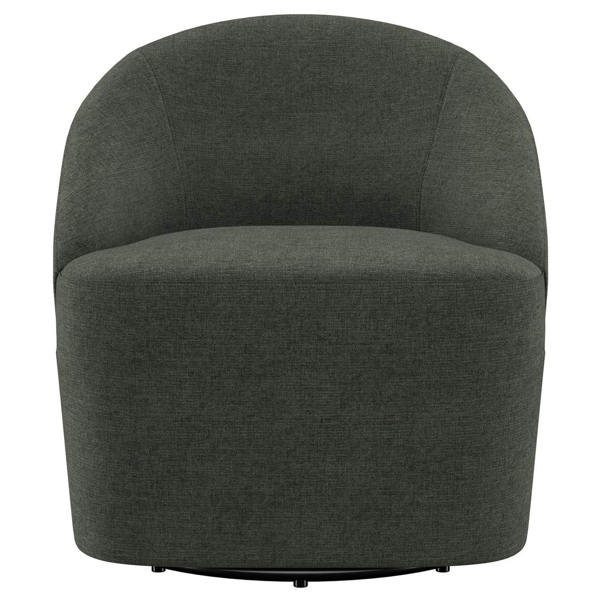 903075 Leon Upholstered Barrel Accent Swivel Chair Hunter Green