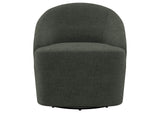 903075 Leon Upholstered Barrel Accent Swivel Chair Hunter Green