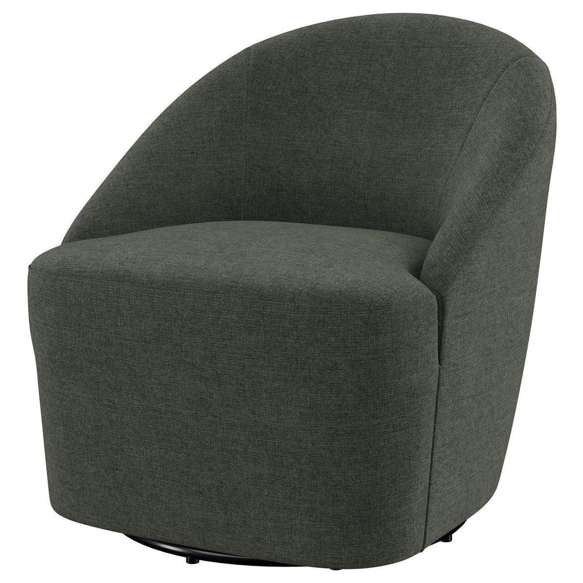 903075 Leon Upholstered Barrel Accent Swivel Chair Hunter Green