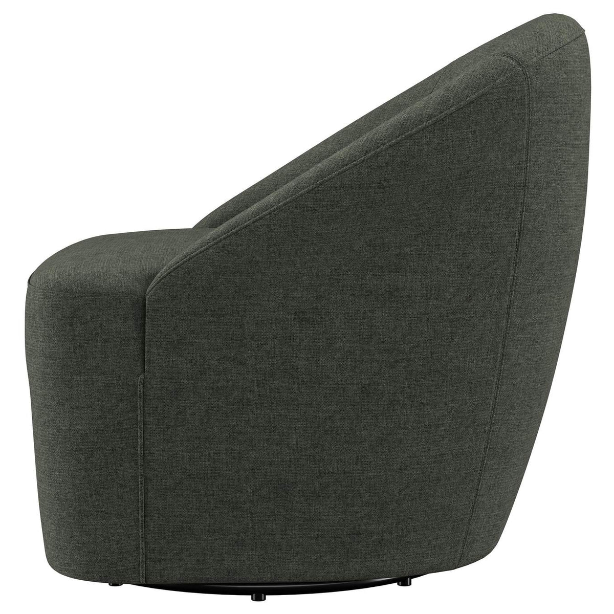 903075 Leon Upholstered Barrel Accent Swivel Chair Hunter Green