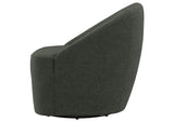 903075 Leon Upholstered Barrel Accent Swivel Chair Hunter Green