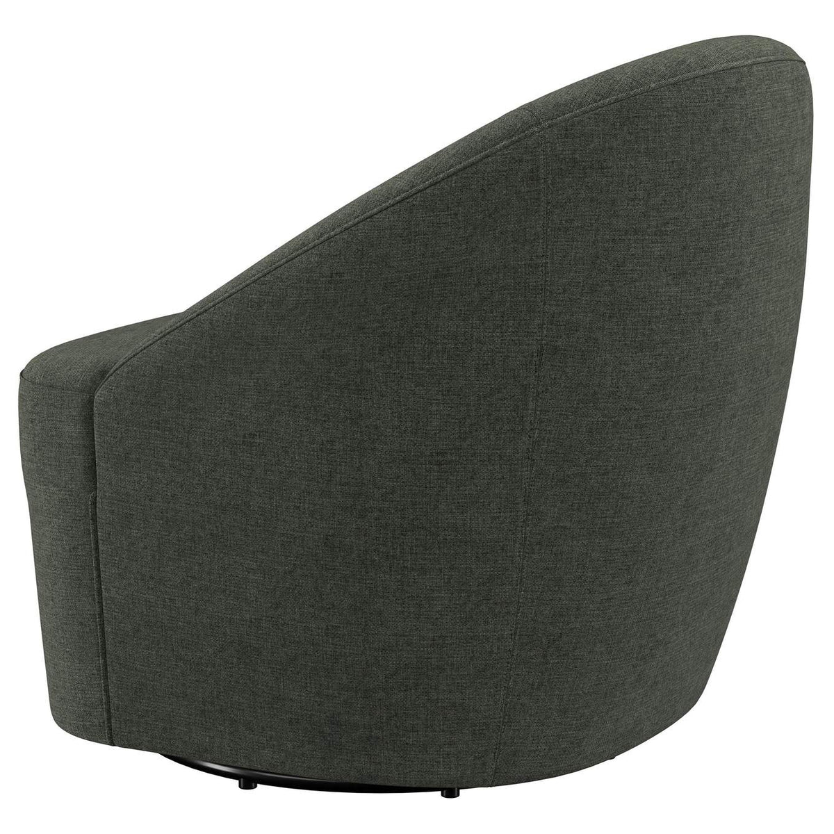 903075 Leon Upholstered Barrel Accent Swivel Chair Hunter Green