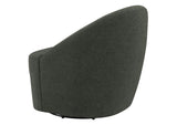 903075 Leon Upholstered Barrel Accent Swivel Chair Hunter Green