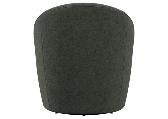 903075 Leon Upholstered Barrel Accent Swivel Chair Hunter Green