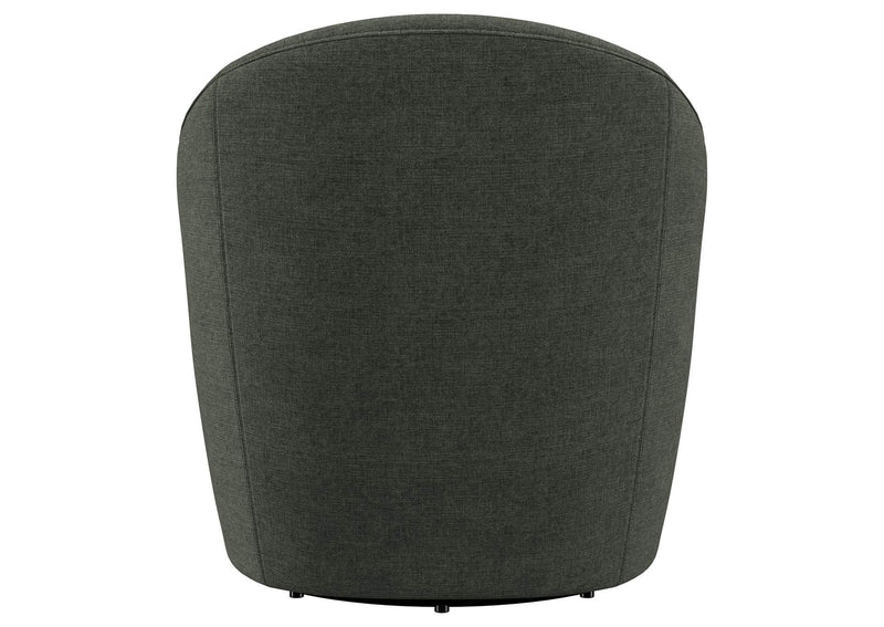 903075 Leon Upholstered Barrel Accent Swivel Chair Hunter Green
