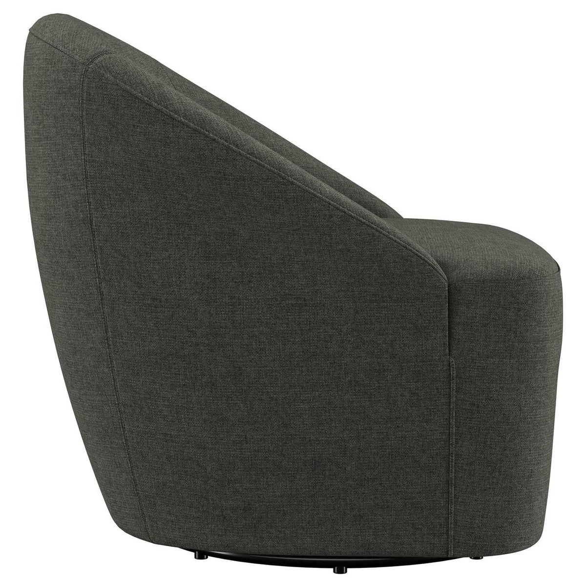 903075 Leon Upholstered Barrel Accent Swivel Chair Hunter Green